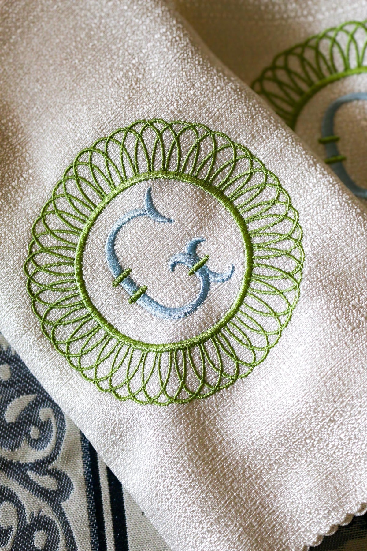 Personalized Embroidered Dinner Napkins | Hostess Gifts | Housewarming Gifts | Grandmillenial Home | European Linen