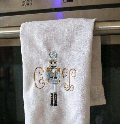 Embroidered Nutcracker Tea Towel | Christmas Embroidery | Grandmillenial Home | Traditional Christmas Gifts | Hostess Gifts