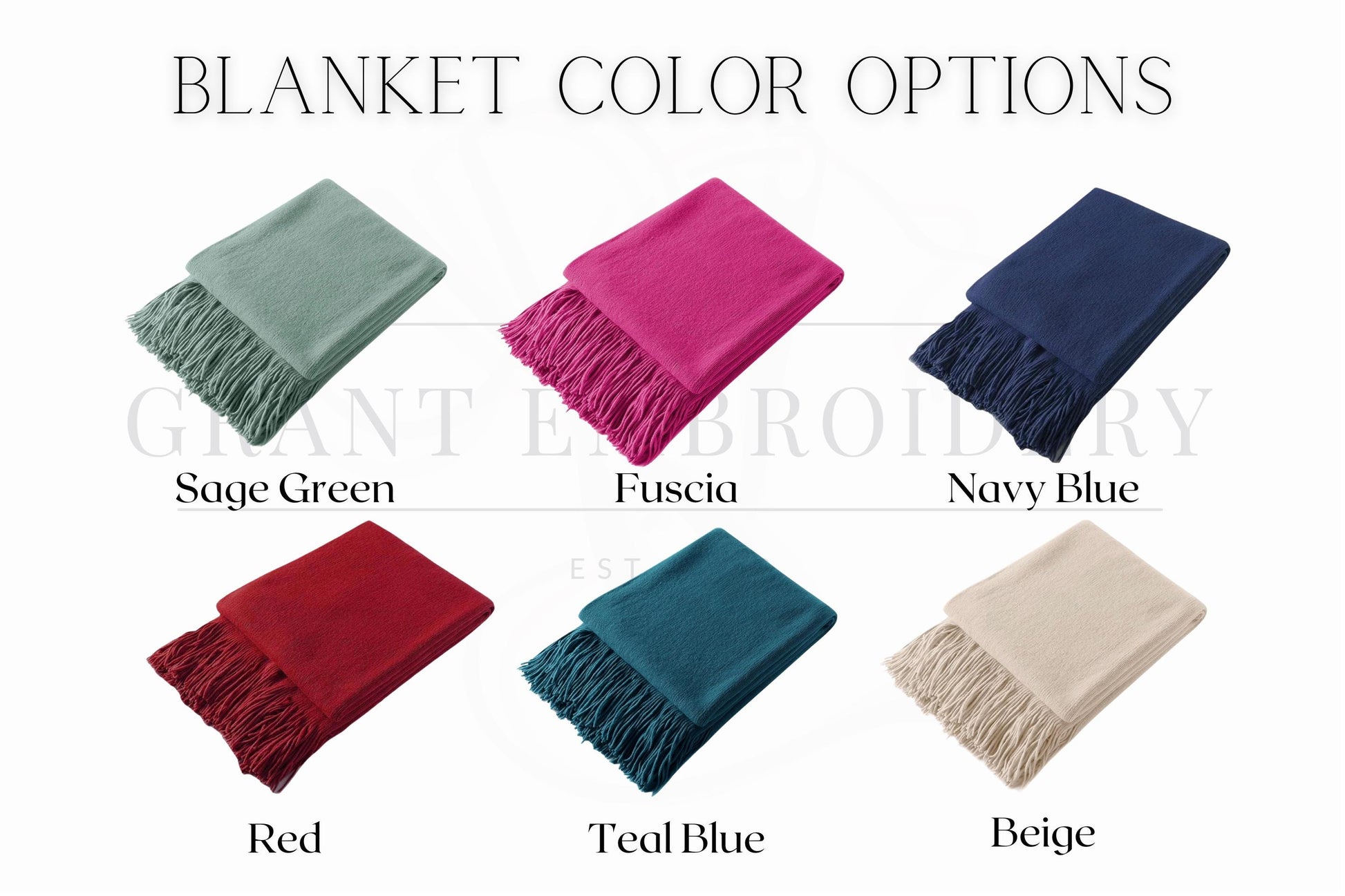 Custom Embroidered Throw Blanket - Embroidered Home Gifts, Anniversary Gifts, Couples Gifts, Sentimental Home Decor