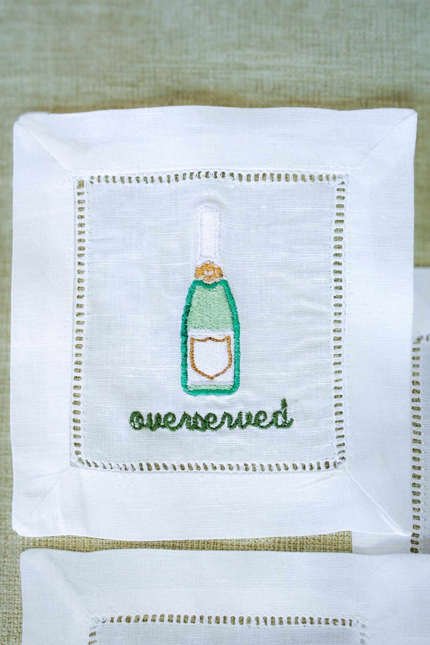 Boozy Embroidered Cocktail Napkins | Hostess Gifts | Gifts for Her | Grandmillenial Gifts | Funny Cocktail Napkins