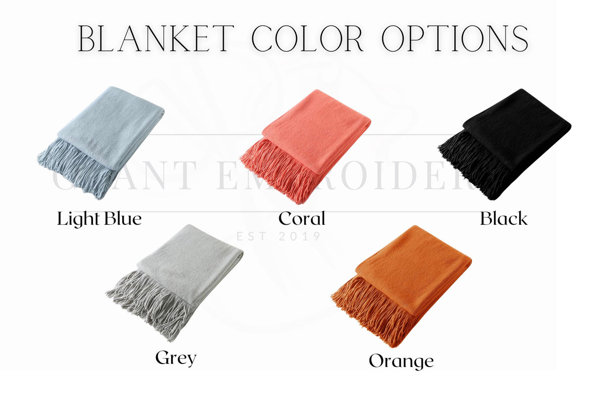 Custom Embroidered Throw Blanket - Embroidered Home Gifts, Anniversary Gifts, Couples Gifts, Sentimental Home Decor