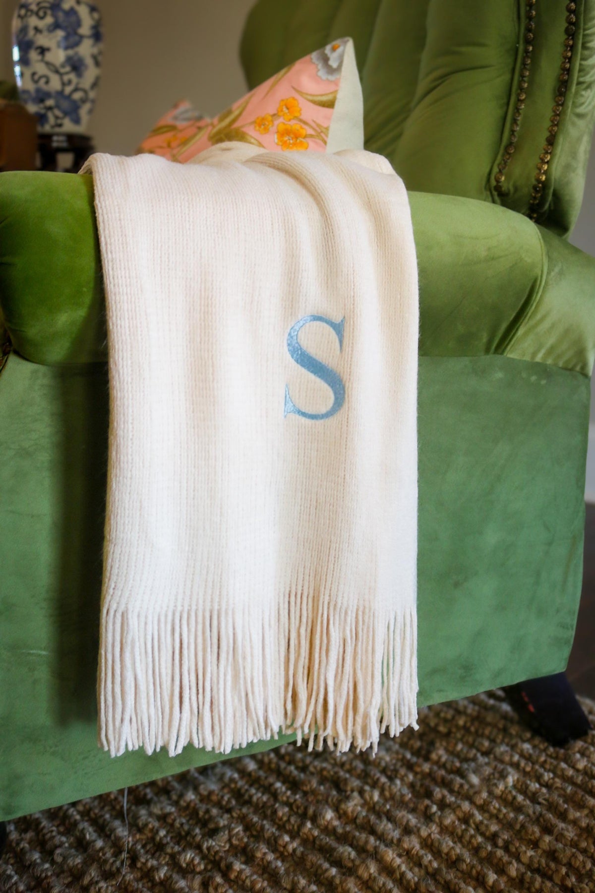 Custom Embroidered Throw Blanket - Embroidered Home Gifts, Anniversary Gifts, Couples Gifts, Sentimental Home Decor