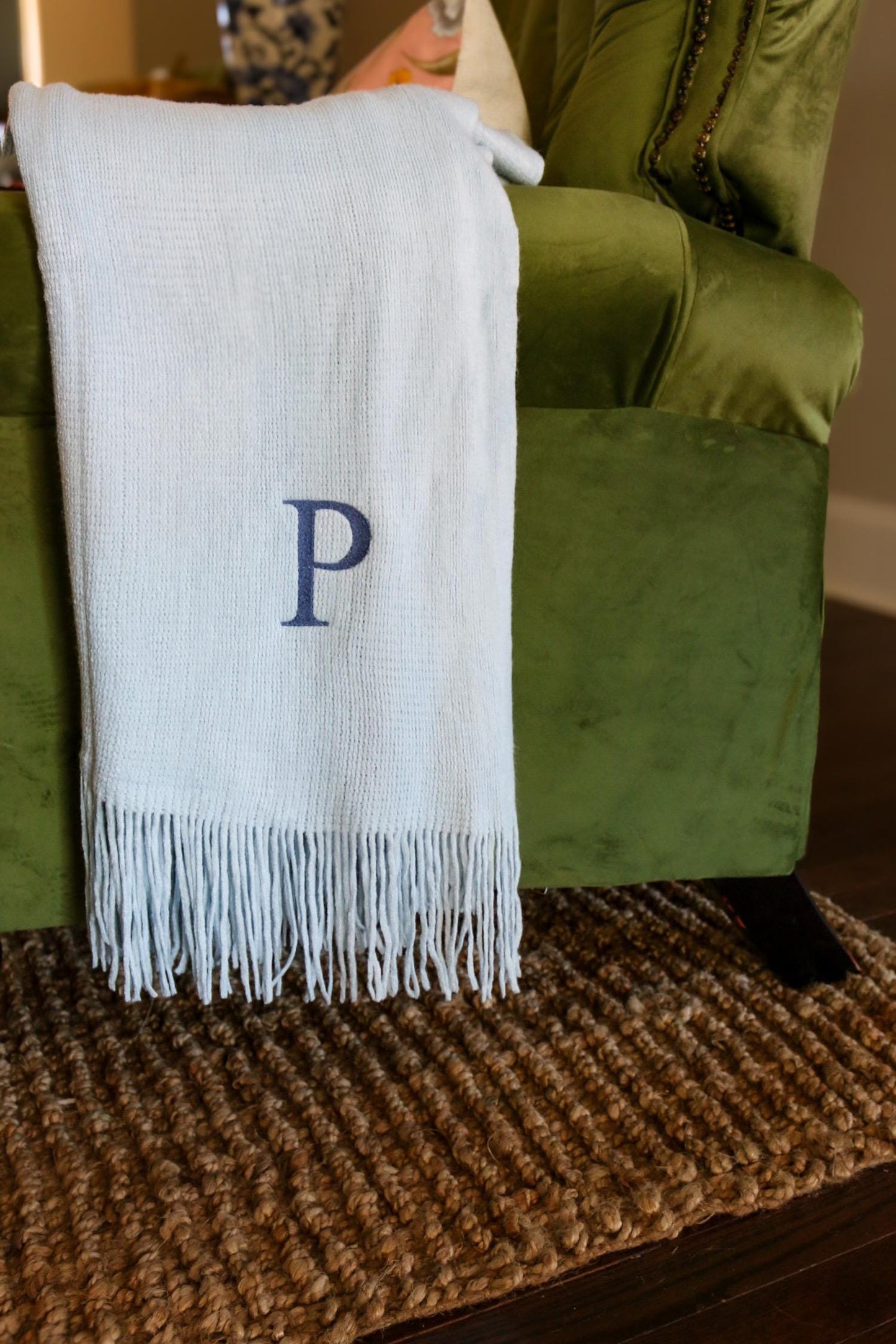 Custom Embroidered Throw Blanket - Embroidered Home Gifts, Anniversary Gifts, Couples Gifts, Sentimental Home Decor