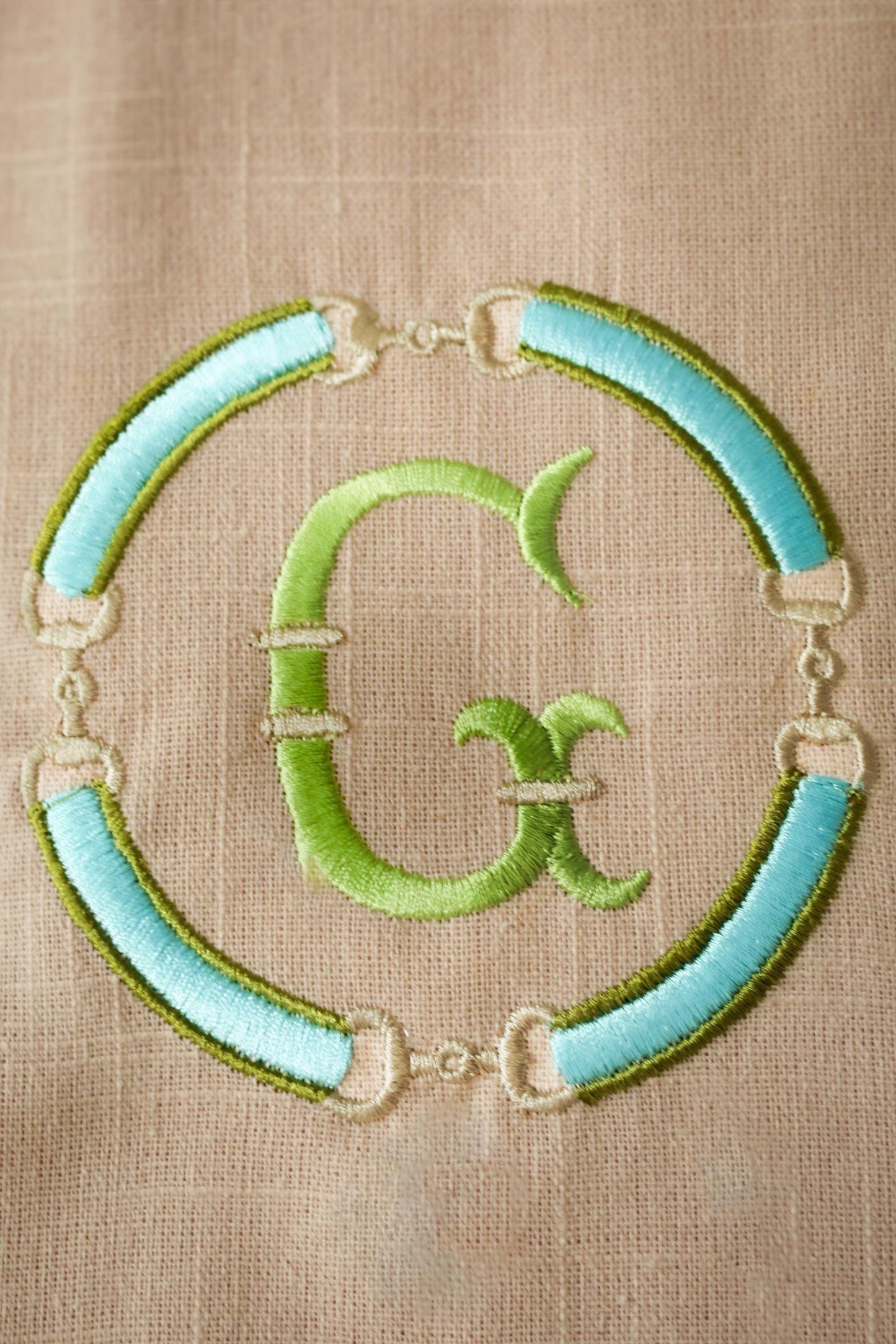 Horsebit Initial Embroidered Hand Towel | Hostess Gifts | Home Gifts | Wedding Gifts
