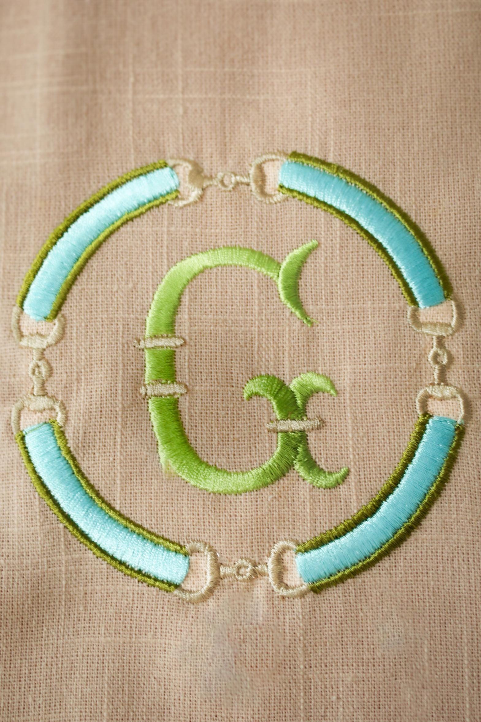 Horsebit Initial Embroidered Hand Towel | Hostess Gifts | Home Gifts | Wedding Gifts