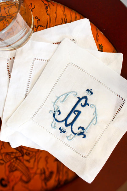 Monogram Embroidered Cocktail Napkins | Hostess Gifts | Wedding Registry | Grandmillenial Home