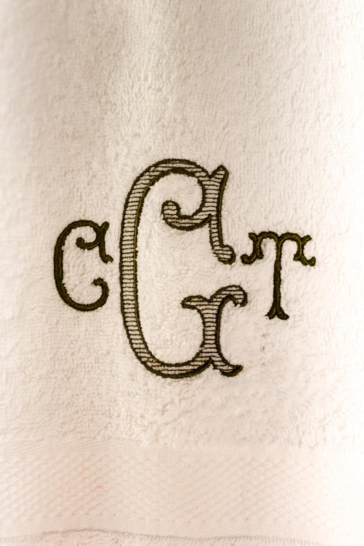 Triple Monogram Bath Towel | Grandmillenial Home | Hostess Gifts | Wedding Gifts