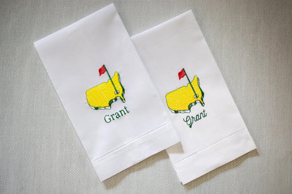Embroidered Master’s Linen Hand Towel | Hostess Gifts | Home Gifts | Wedding Gifts | Golf Grandmillenial