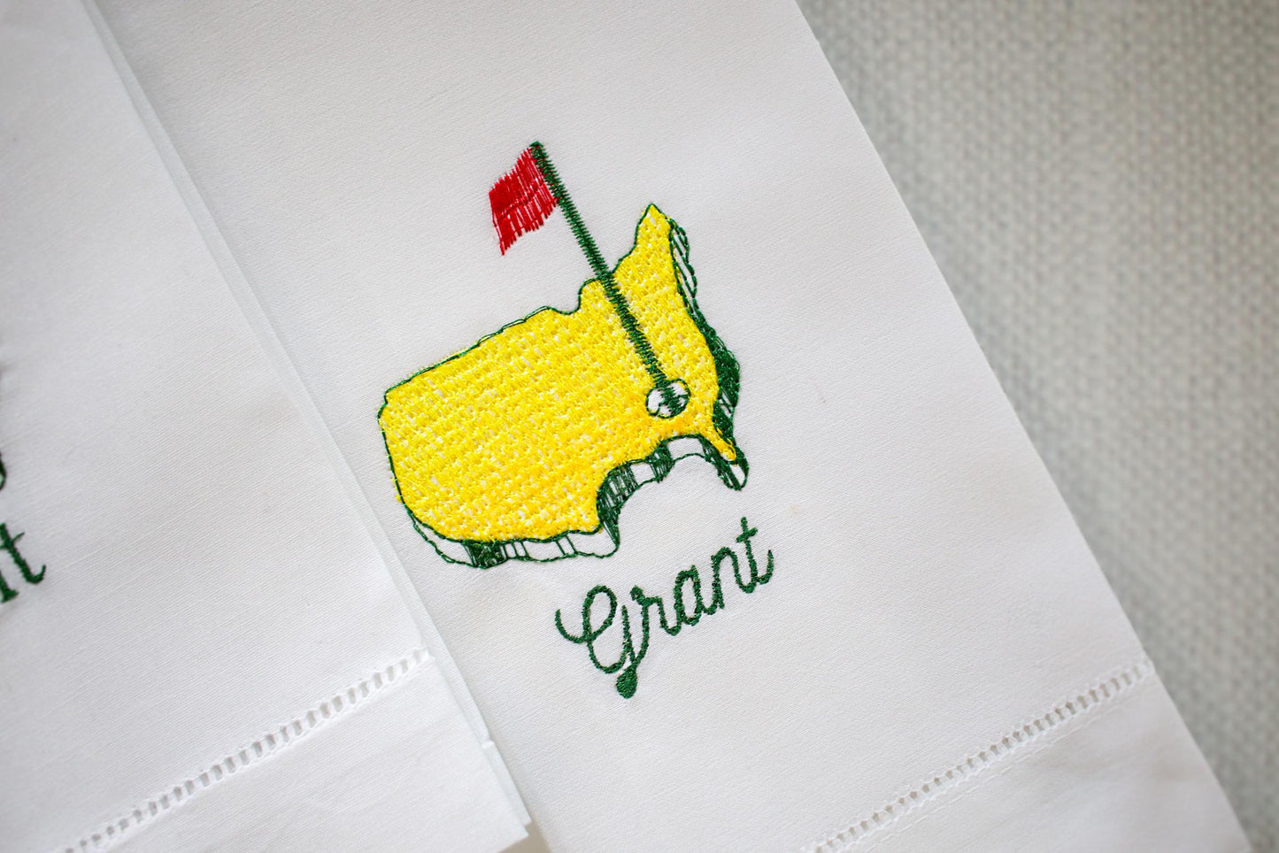 Embroidered Master’s Linen Hand Towel | Hostess Gifts | Home Gifts | Wedding Gifts | Golf Grandmillenial