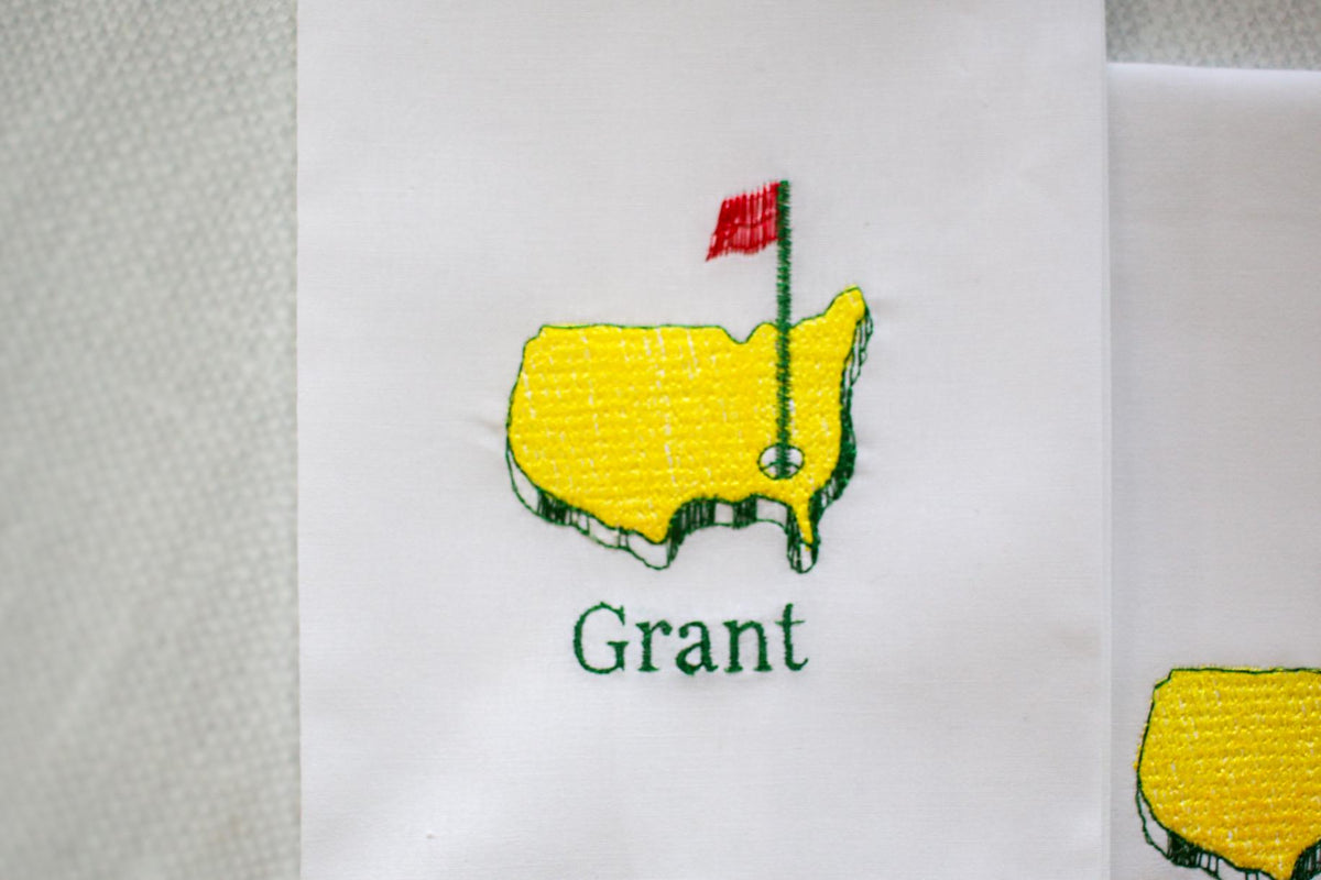 Embroidered Master’s Linen Hand Towel | Hostess Gifts | Home Gifts | Wedding Gifts | Golf Grandmillenial