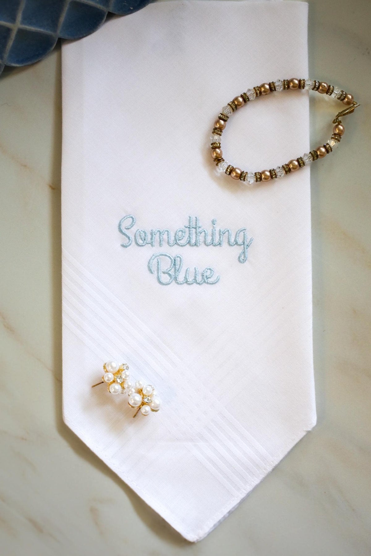 Custom Embroidered Bridal Handkerchief | Something Blue Handkerchief | Bridal Gifts | Embroidered Wedding Gifts | Bridesmaid Proposal