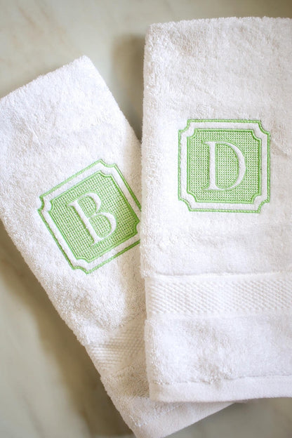 Custom Embroidered Initial Hand Towel: 100% Turkish Cotton