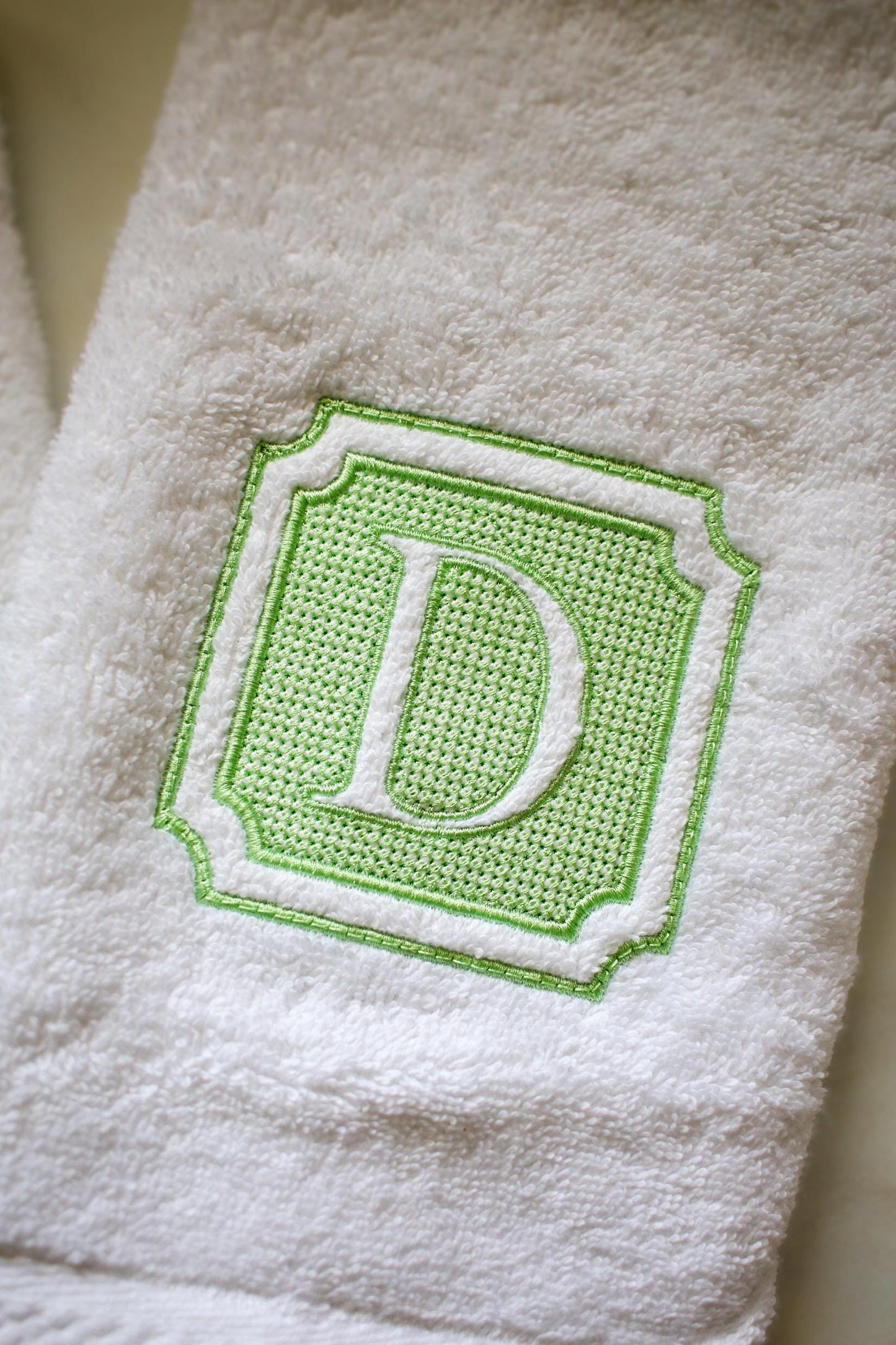 Custom Embroidered Initial Hand Towel: 100% Turkish Cotton