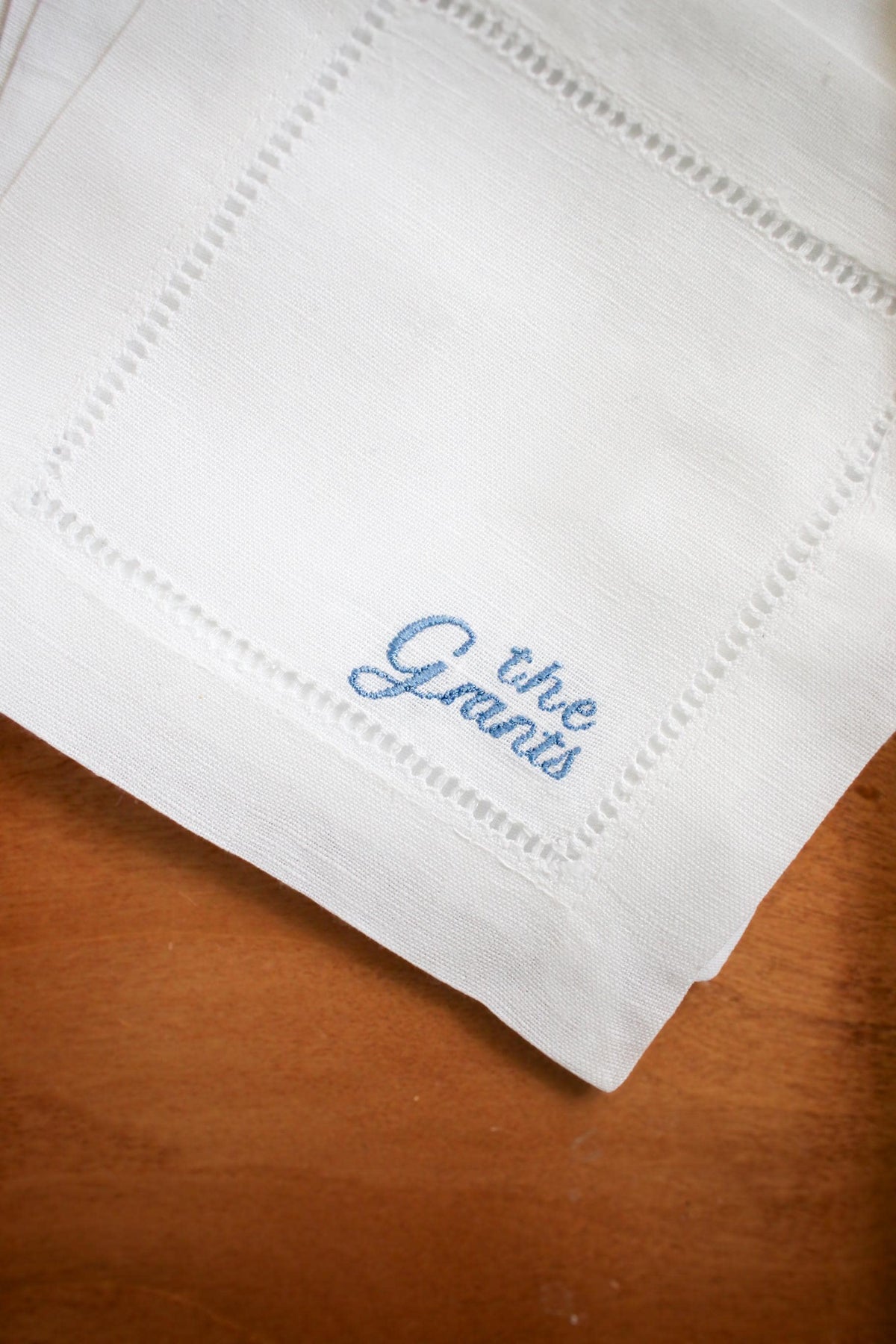 Custom Name Embroidered Cocktail Napkins | Hostess Gifts | Chinoiserie Gifts | Wedding Gifts | Housewarming Gifts | Hostess Gifts