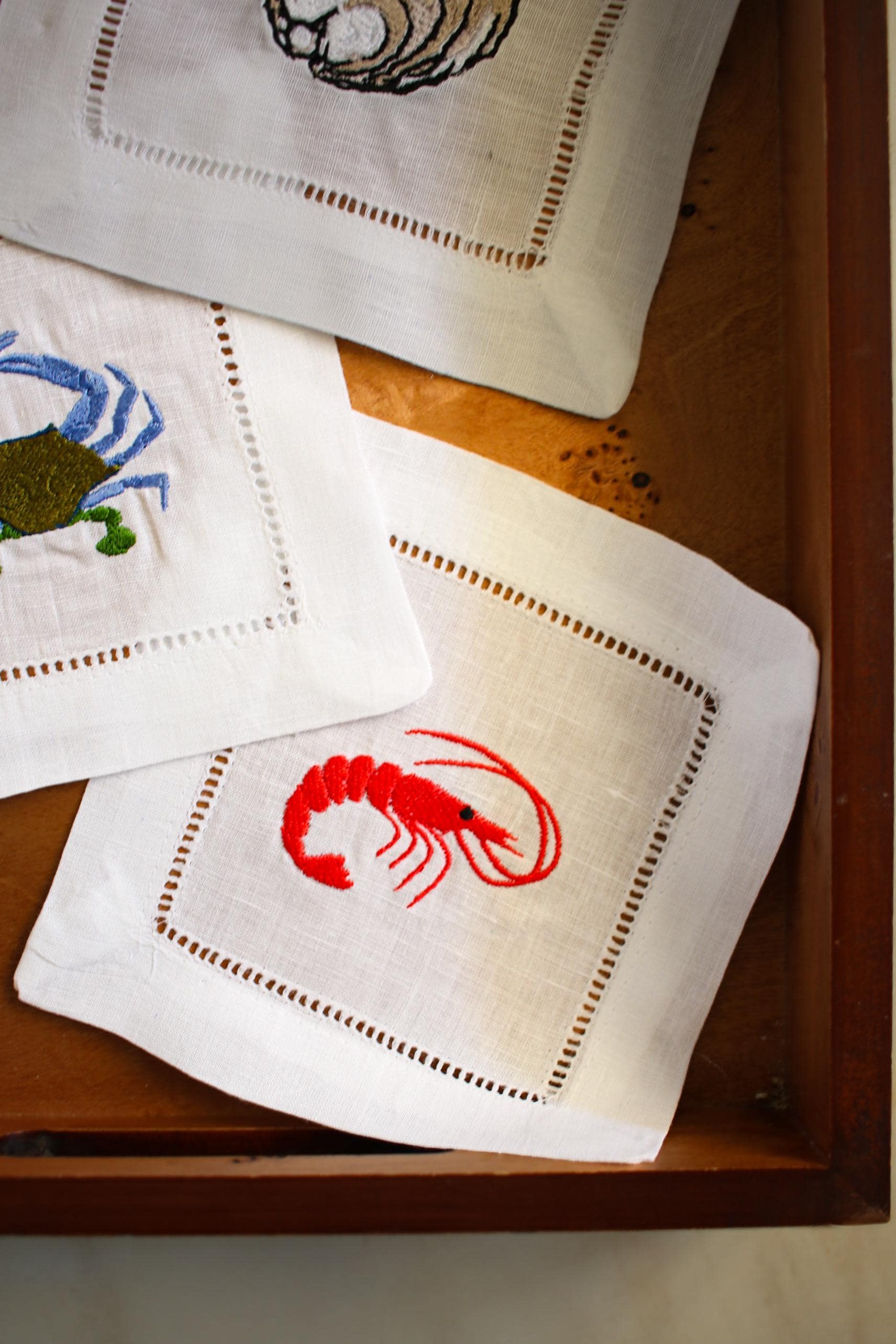 Nantucket Hemstitch Cocktail Napkins | Hampton Cocktail Napkins | Gifts for Home | Hostess Gifts | Sea Gifts