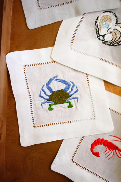 Nantucket Hemstitch Cocktail Napkins | Hampton Cocktail Napkins | Gifts for Home | Hostess Gifts | Sea Gifts