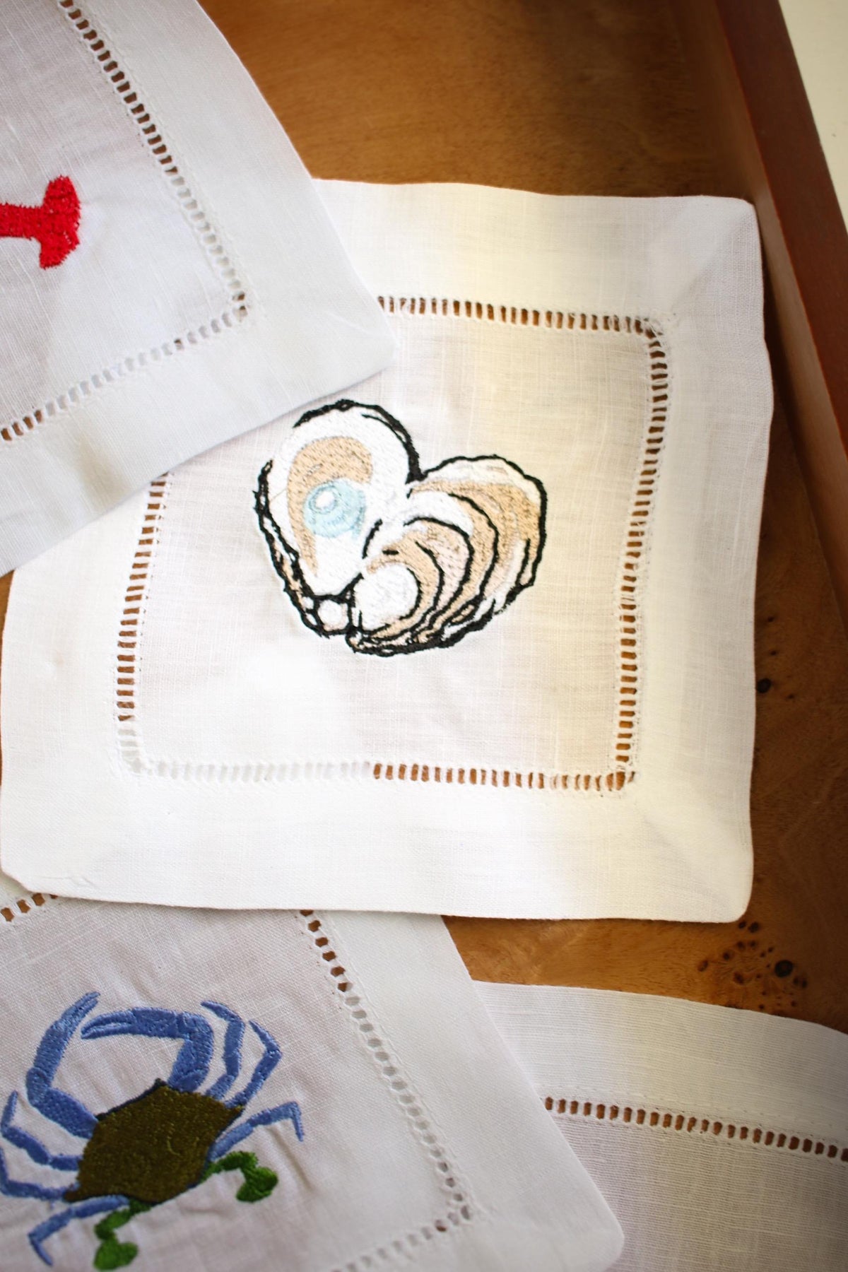 Nantucket Hemstitch Cocktail Napkins | Hampton Cocktail Napkins | Gifts for Home | Hostess Gifts | Sea Gifts