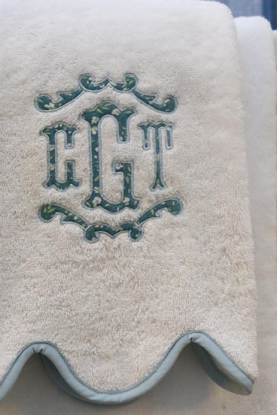 Appliqué Scalloped Bath Towel Set | Liberty of London Towels | Custom Towels | Christmas Gifts