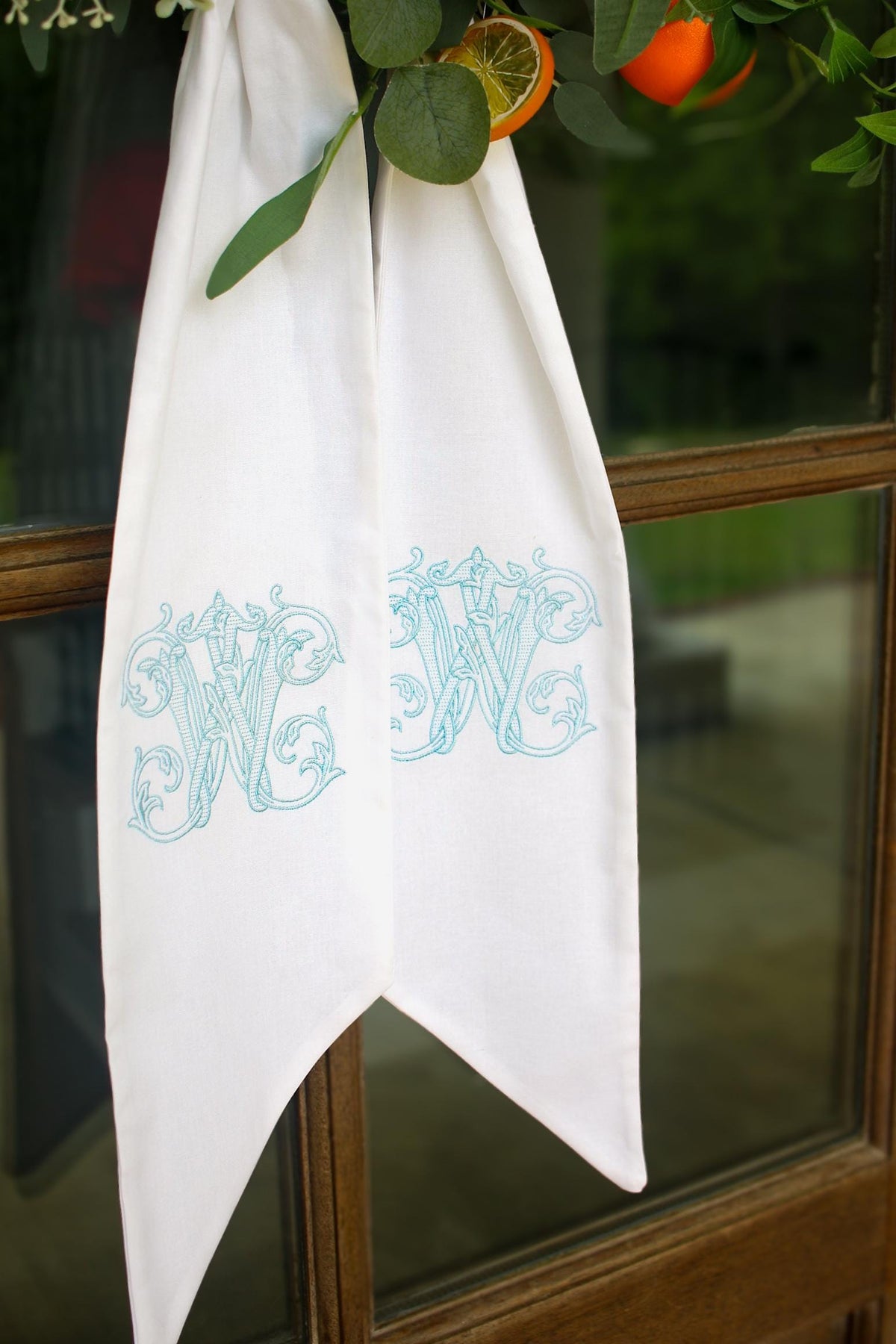 Monogram Vintage Vine Wreath Sash | Home Gifts | Wedding Gifts | Grandmillenial Home