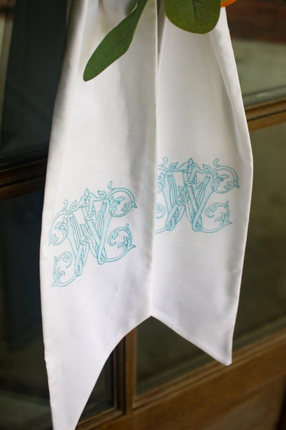Monogram Vintage Vine Wreath Sash | Home Gifts | Wedding Gifts | Grandmillenial Home