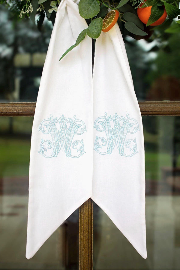 Monogram Vintage Vine Wreath Sash | Home Gifts | Wedding Gifts | Grandmillenial Home