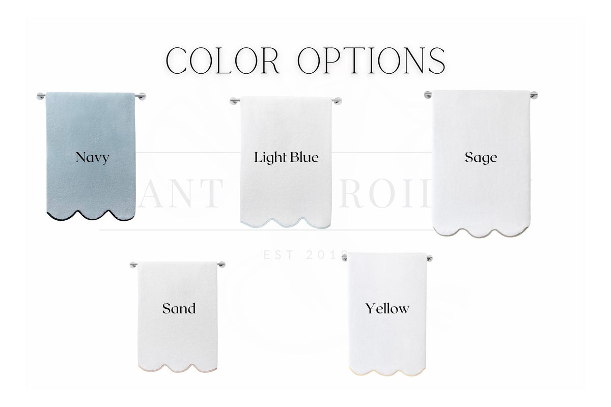 Appliqué Scalloped Bath Towel Set | Liberty of London Towels | Custom Towels | Christmas Gifts