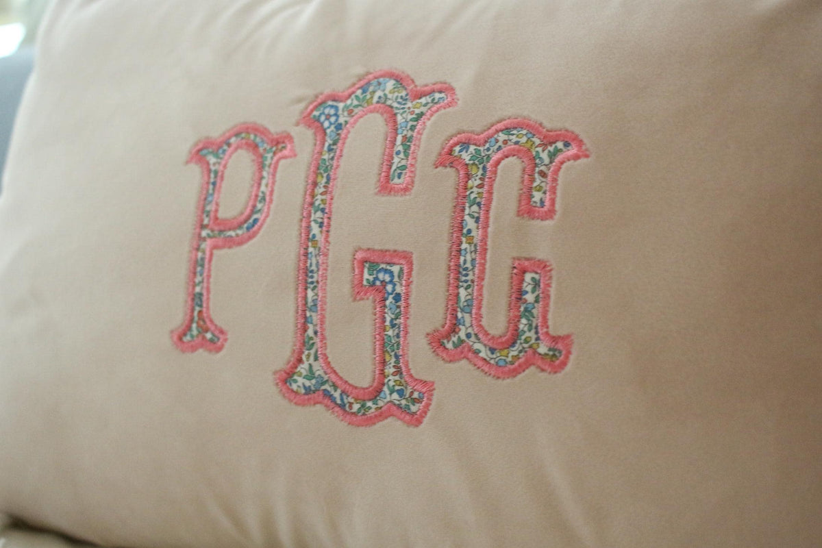 Velvet Personalized Appliqué Name Pillow Cover | Housewarming Gifts | Grandmillenial Gifts | Personalized Embroidery