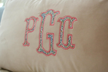 Velvet Personalized Appliqué Name Pillow Cover | Housewarming Gifts | Grandmillenial Gifts | Personalized Embroidery