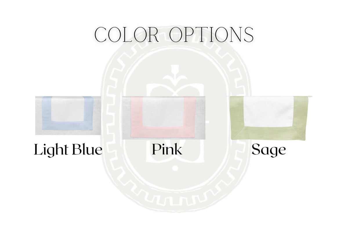 Embroidered Linen Table Runner | Color Block | Hostess Gifts | Home Decor | European Linen