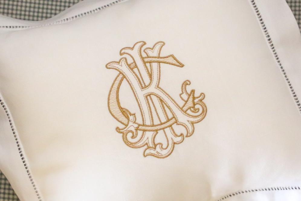 Monogrammed Hemstitched Pillow | Ring Bearer Pillow | Custom Pillow Cover | Housewarming Gifts | Nursery Gifts