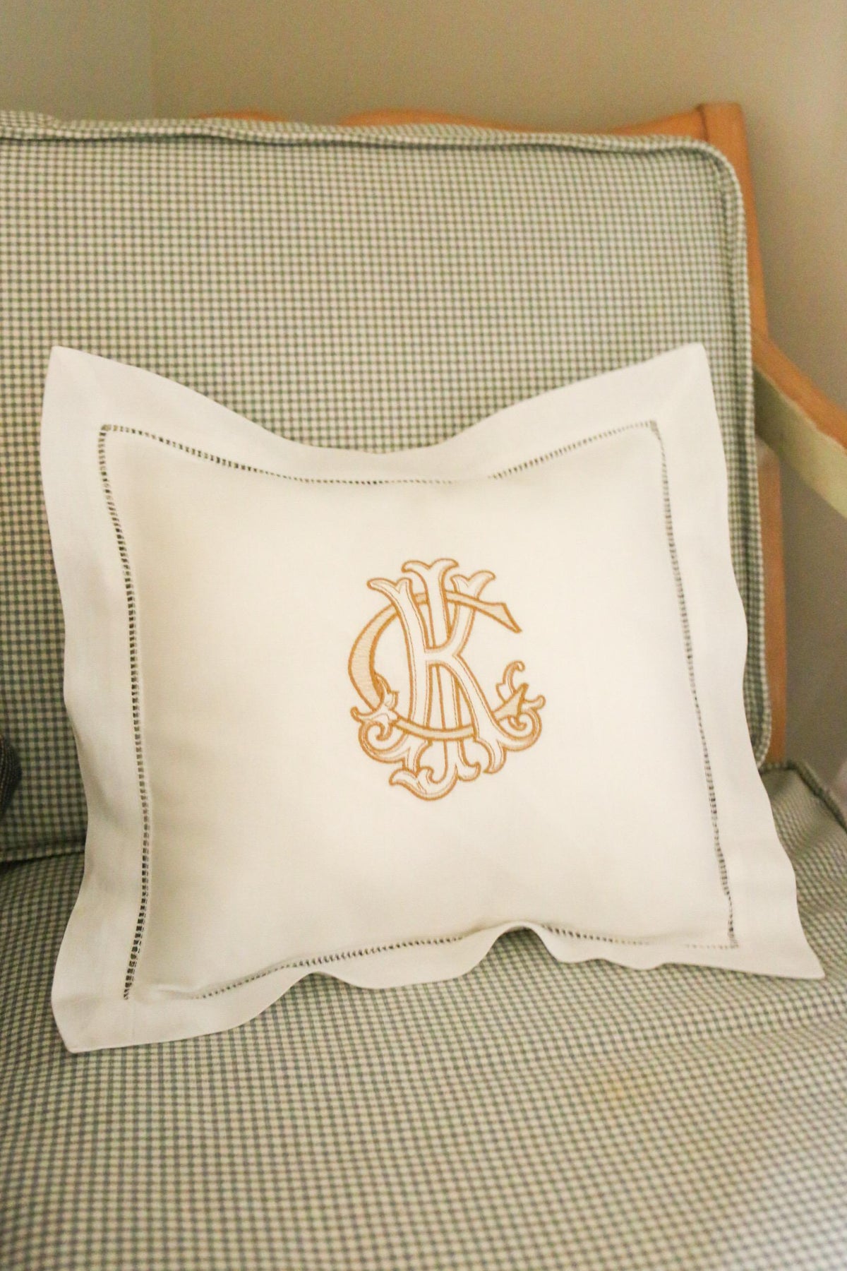 Monogrammed Hemstitched Pillow | Ring Bearer Pillow | Custom Pillow Cover | Housewarming Gifts | Nursery Gifts
