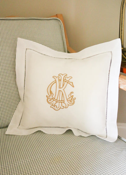 Monogrammed Hemstitched Pillow | Ring Bearer Pillow | Custom Pillow Cover | Housewarming Gifts | Nursery Gifts