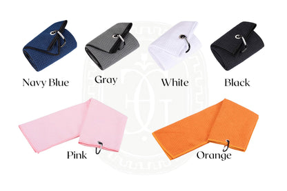 Custom Pink Embroidered Golf Towel | Gifts for Her | Golf Gifts | Bridesmaid's Gifts