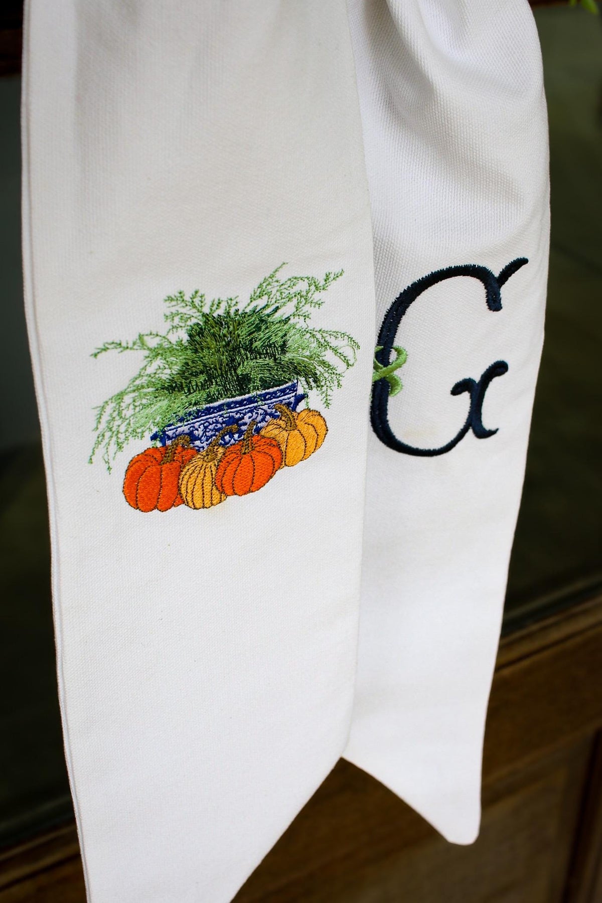 Embroidered Fall Wreath Sash | Home Gifts | Thanksgiving Decorations | Grandmillenial Home