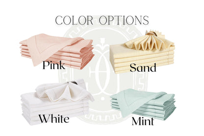 Monogrammed Linen Dinner Napkins (Set of 4) - Embroidered Wedding Napkins