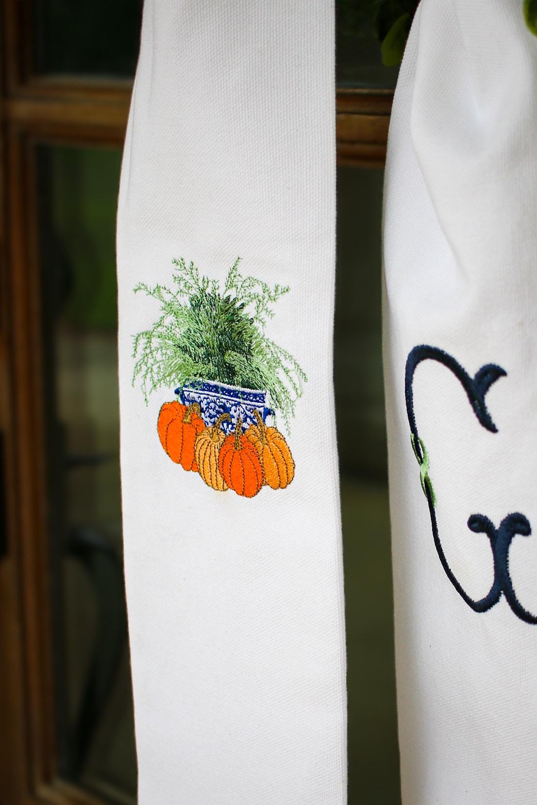 Embroidered Fall Wreath Sash | Home Gifts | Thanksgiving Decorations | Grandmillenial Home