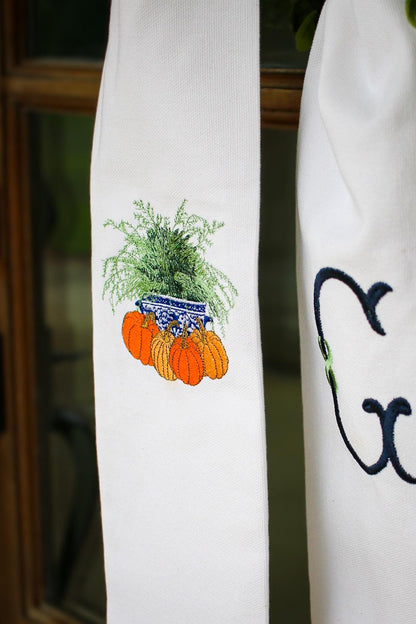 Embroidered Fall Wreath Sash | Home Gifts | Thanksgiving Decorations | Grandmillenial Home