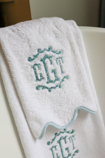 Appliqué Scalloped Bath Towel Set | Liberty of London Towels | Custom Towels | Christmas Gifts