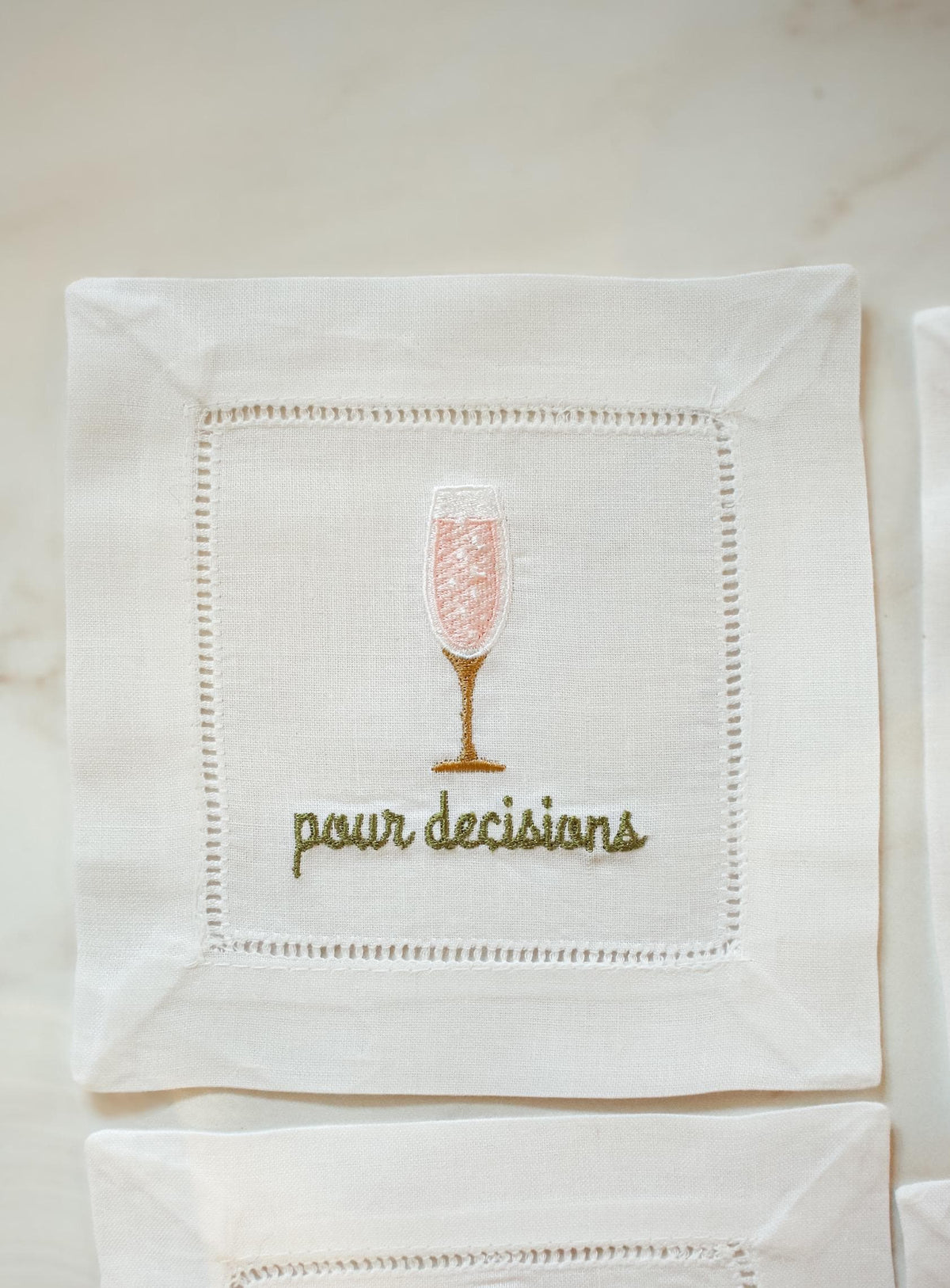 Funny Embroidered Cocktail Napkins | Hostess & Bar Cart Gifts | Grandmillennial Home Decor | Gifts for Her