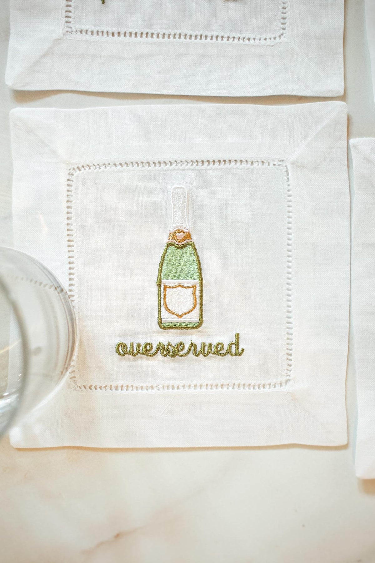 Funny Embroidered Cocktail Napkins | Hostess & Bar Cart Gifts | Grandmillennial Home Decor | Gifts for Her