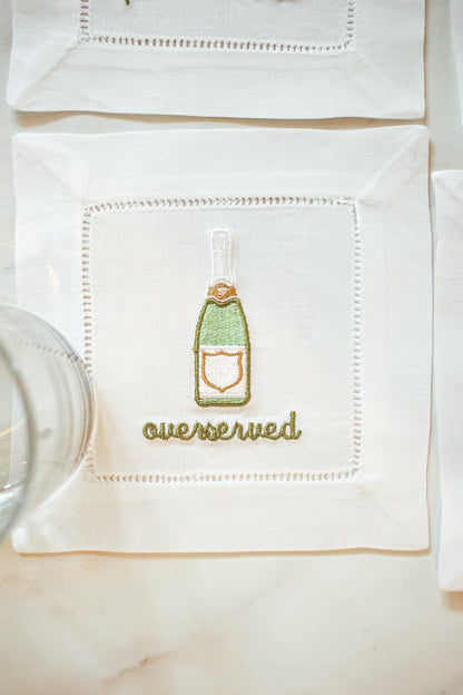Funny Embroidered Cocktail Napkins | Hostess & Bar Cart Gifts | Grandmillennial Home Decor | Gifts for Her