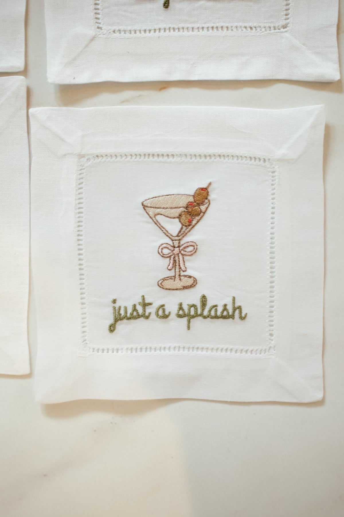 Funny Embroidered Cocktail Napkins | Hostess & Bar Cart Gifts | Grandmillennial Home Decor | Gifts for Her