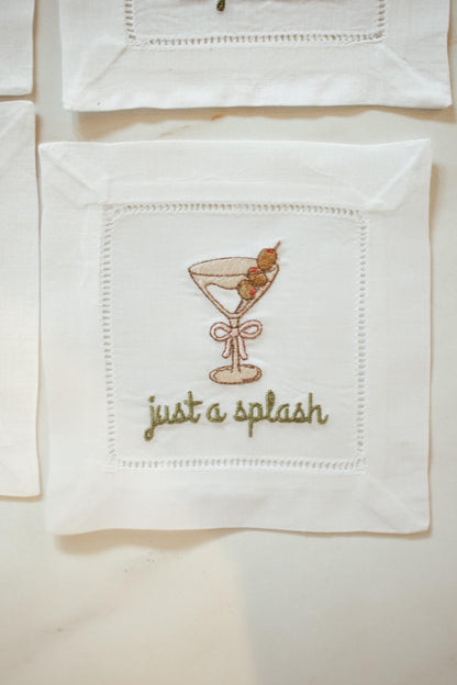 Funny Embroidered Cocktail Napkins | Hostess & Bar Cart Gifts | Grandmillennial Home Decor | Gifts for Her