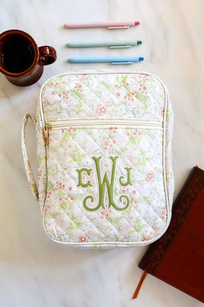 Personalized Appliqué Bible Cover | Monogrammed Quilted Bible Case with Zipper | Custom Bible Cover | Grandmillenial Gift