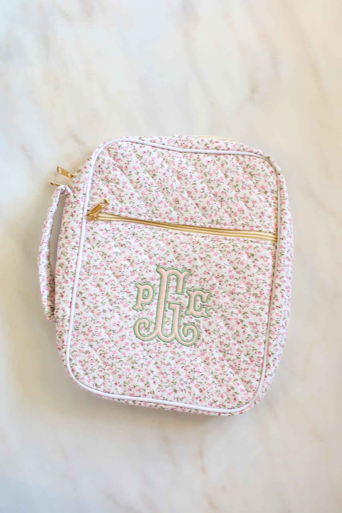 Personalized Appliqué Bible Cover | Monogrammed Quilted Bible Case with Zipper | Custom Bible Cover | Grandmillenial Gift