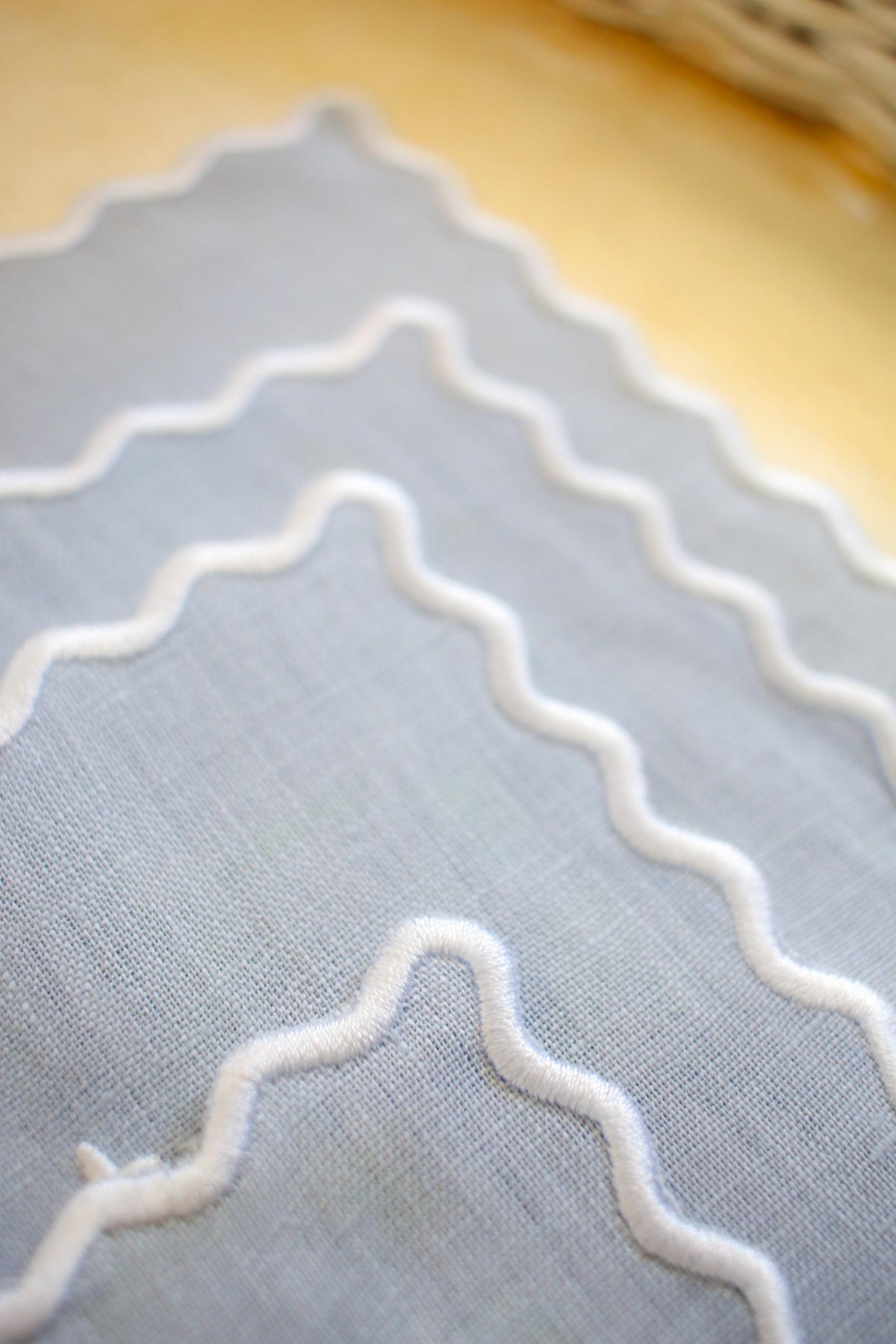 Personalized Linen Cocktail Napkins – Set of 4 | Scalloped Edge | Custom Floral Monogram | Hostess Gifts | Grandmillenial Home