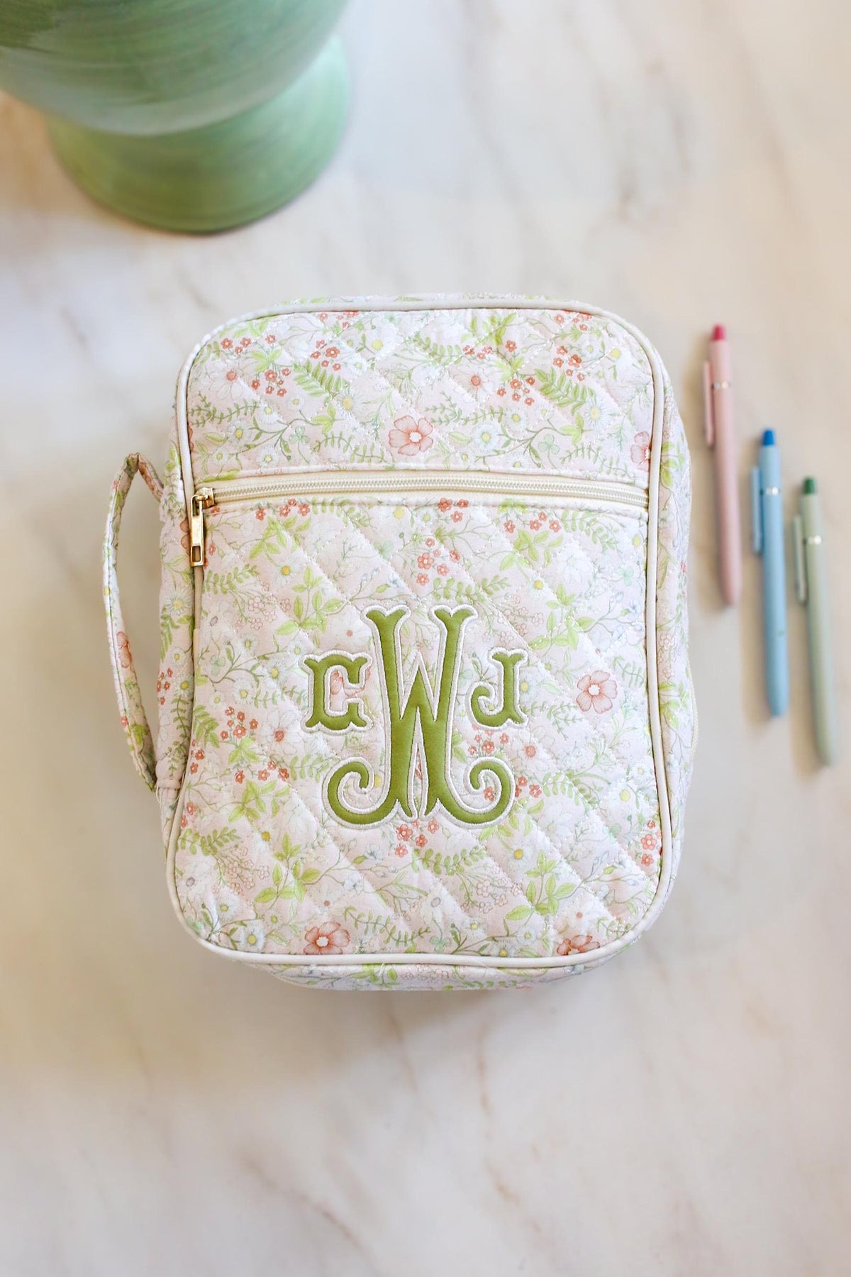 Personalized Appliqué Bible Cover | Monogrammed Quilted Bible Case with Zipper | Custom Bible Cover | Grandmillenial Gift