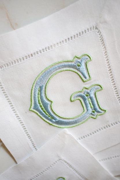 Custom Initial Embroidered Cocktail Napkins | Hostess Gifts | Chinoiserie Gifts | Wedding Gifts | Housewarming Gifts | Hostess Gifts