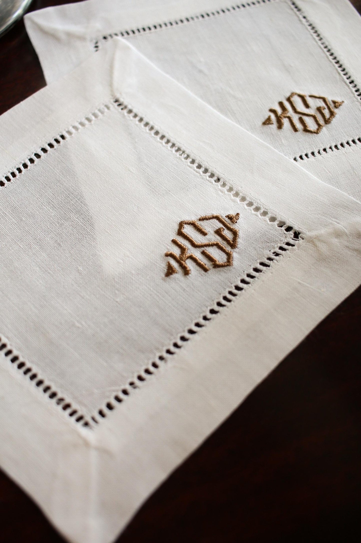 Personalized Monogrammed Embroidered Cocktail Napkins | Set of 4 | Hostess Gifts | Chinoiserie Gifts | Wedding Gifts | Housewarming Gifts