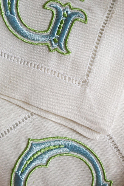Custom Initial Embroidered Cocktail Napkins | Hostess Gifts | Chinoiserie Gifts | Wedding Gifts | Housewarming Gifts | Hostess Gifts